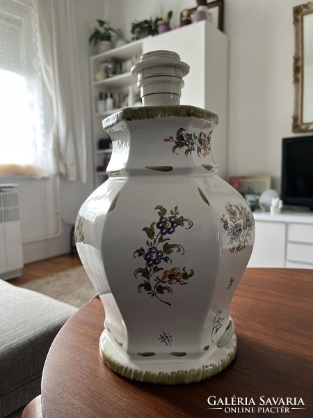 French Moustiers faience table lamp