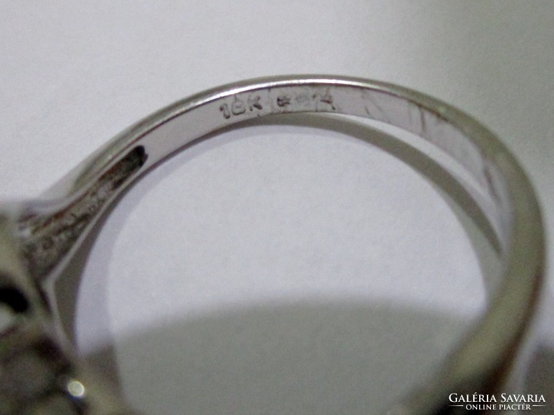 Csodálatos  régi art deco 18kt arany gyűrű tahiti gyönggyel és 0,18ct brillel akció!