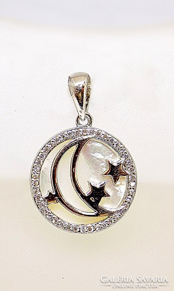 Moon silver pendant with mother-of-pearl (zal-ag107735)