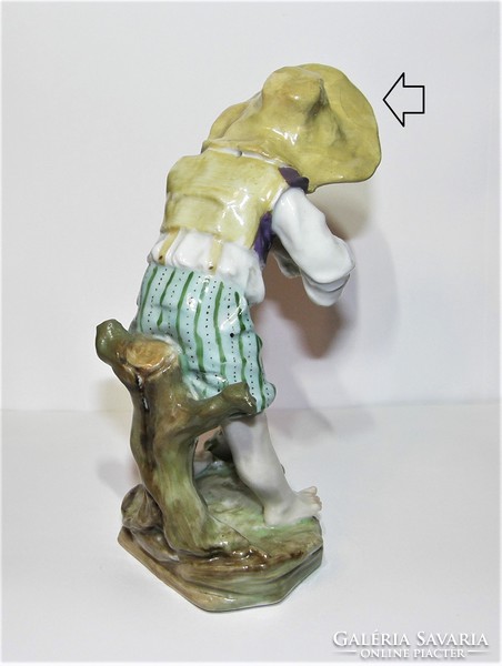 Rare antique Viennese - boy with frog - porcelain figurine