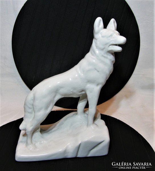 German shepherd - wolfhound - large porcelain statue