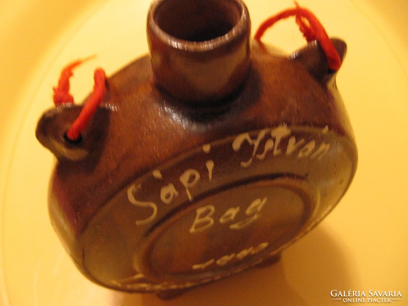 Retro cserép emlék kulacs Bag Sápi István 1990 Labdarúgó torna