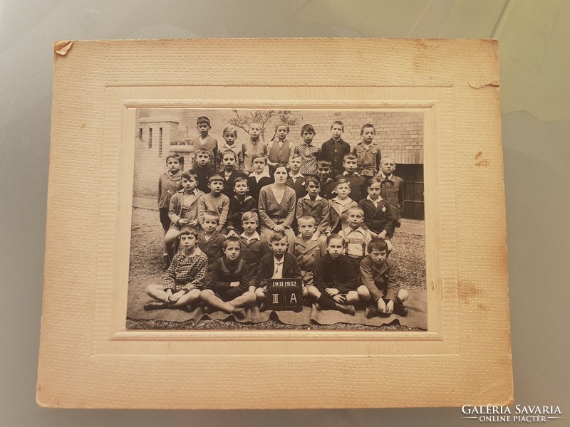 Régi gyerekfotó csoportkép vintage fénykép iskolai osztálykép 1931-32