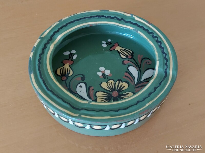 Ceramic ashtray, ashtray painted with folk motifs