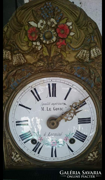 Antique comtoise French wall clock from the 1700s