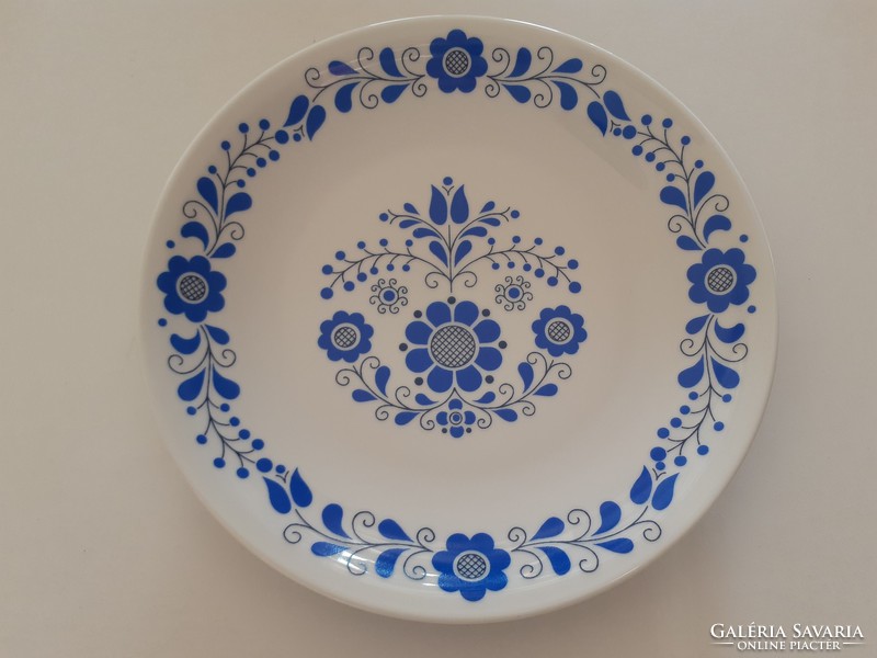 Régi Alföldi porcelán falitányér virágos magyaros kék népi mintás