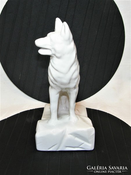 German shepherd - wolfhound - large porcelain statue