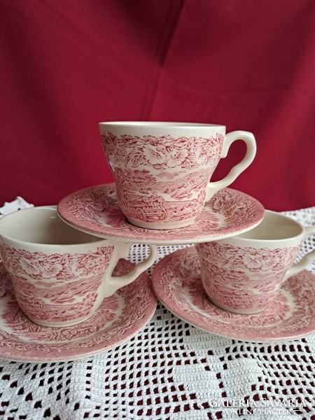 Beautiful 4 pcs English scene tea cup sets cup set saucer