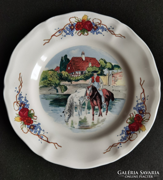 Vintage Sarreguemines Obernai faience plates