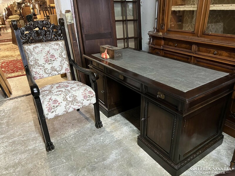 Antique Neo-Renaissance style desk + 7 items complete study room furniture available for rent