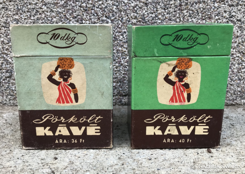 Old roasted coffee boxes, together