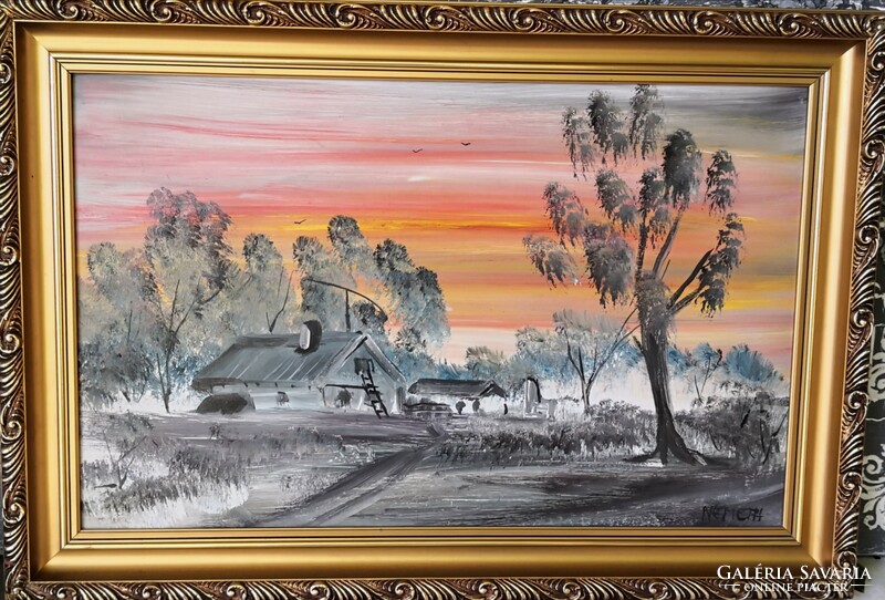 Fk/341 - Zoltán Németh - farmstead at sunset