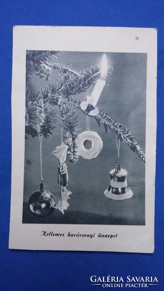 Régi karácsonyi fekete - fehér képeslap