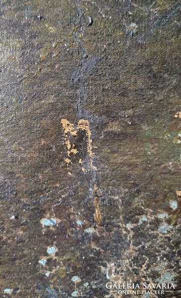 Hársfasor - monumentális olajfestmény, legalább 100 éves! azonosítatlan szignóval