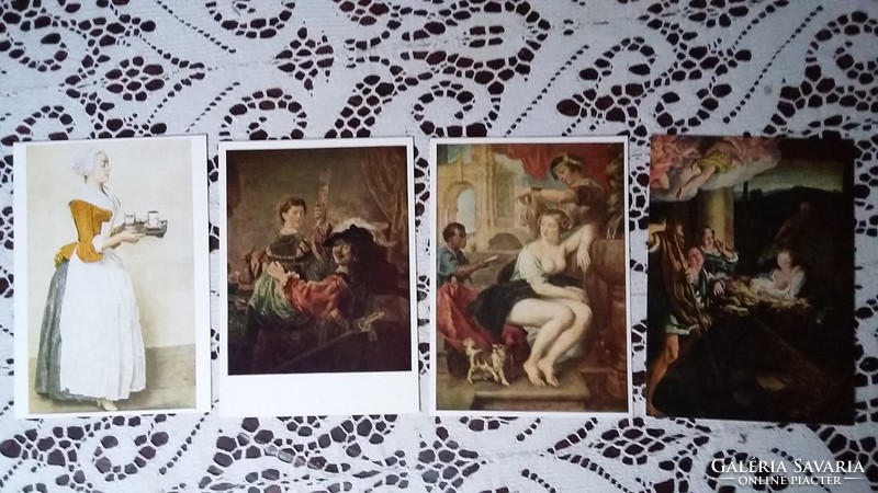 9  régi képeslap drezdai múzeumokban lévő festményekről