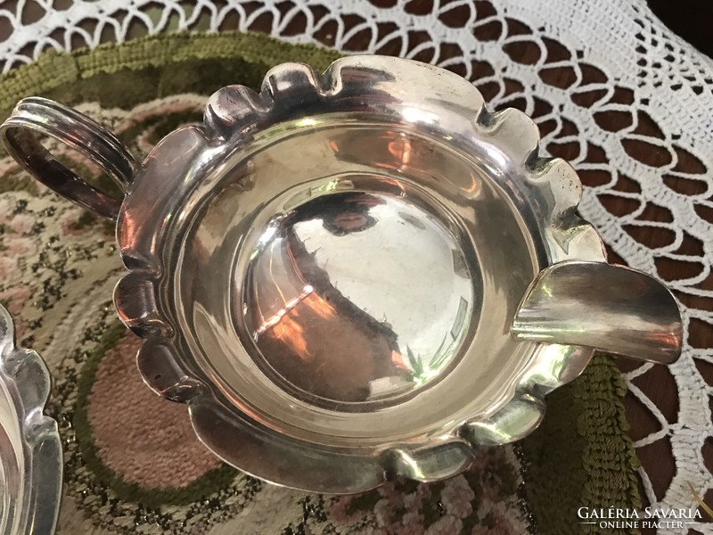Beautiful, antique, silver-plated, complementary coffee or tea serving set