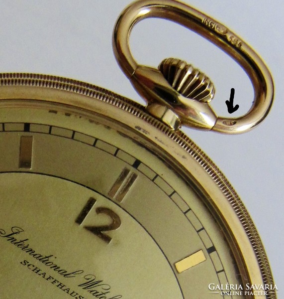 Antique, iwc schaffhausen, art-deco, 14k gold pocket watch 1936