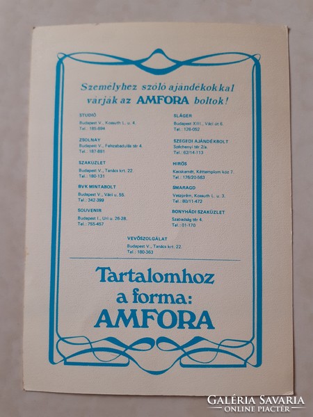 Régi AMFORA reklám Záray Vámosi retro fotó fénykép