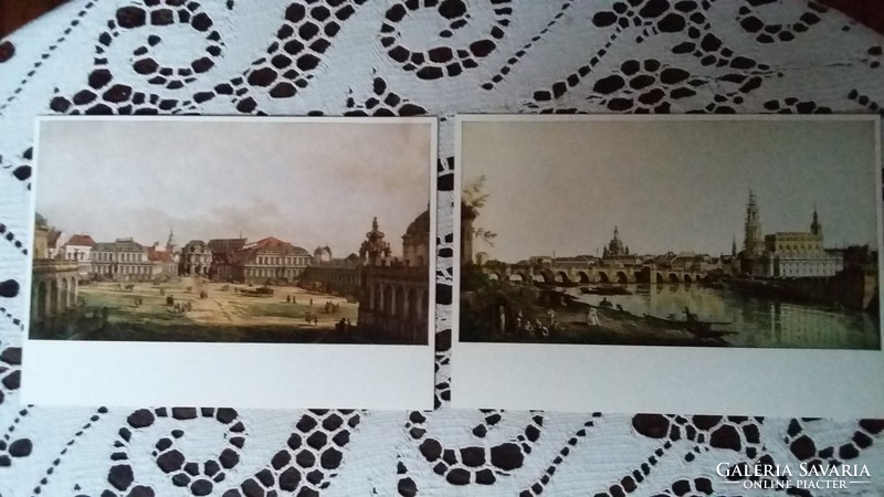 9 Old postcard of paintings in Dresden museums