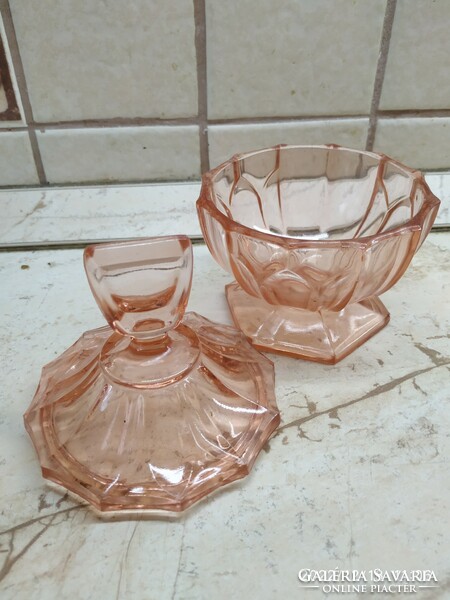 Amber colored art deco bonbonier, sugar holder for sale!