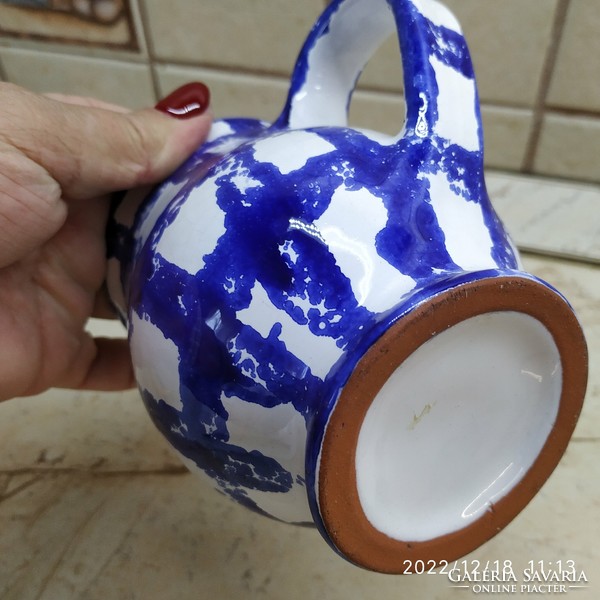 Cup, blue striped ceramic cup, mug for sale!