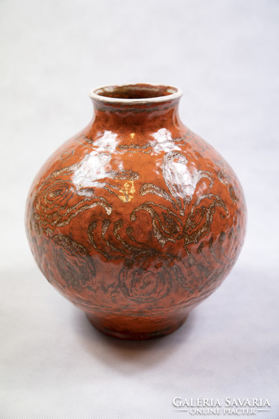 Gádor István (1891 - 1984) -art deco váza,  jelzett, 27cm