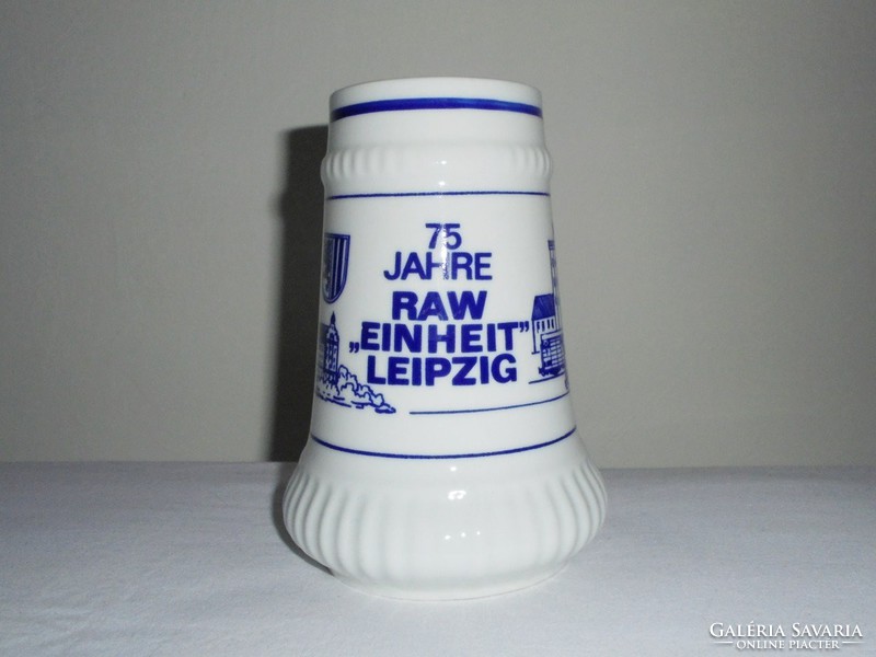 Német porcelán emlék sörös korsó - GDR NDK Keletnémet -  CP Colditz Inglasur