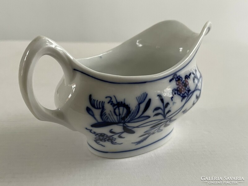 Régi, vintage német porcelán hagymamintás (Zwiebelmuster) szószos kiöntő