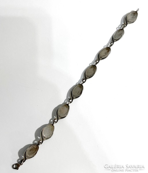 Silver bracelet with amber stones