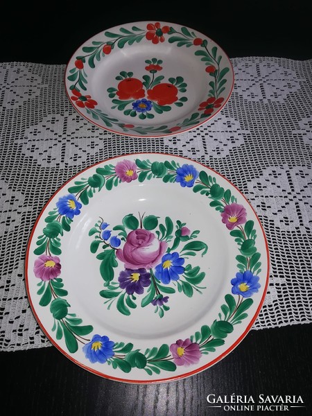 Folk painted wall plates