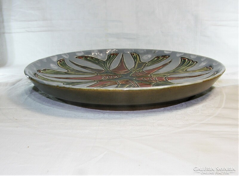 Retro large Czech ceramic bowl - table center - 32.5 cm
