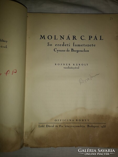 Molnár c. Pál: 30 original woodcuts for cyrano de bergera, signed and numbered