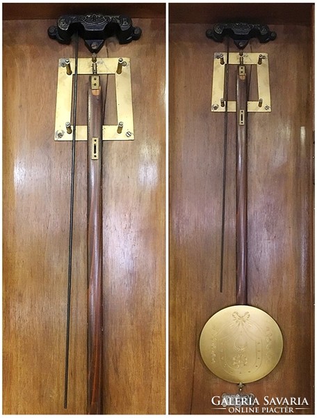 Secession-art deco, chiseled, Gustav Becker structure, 2 heavy, working wall clocks