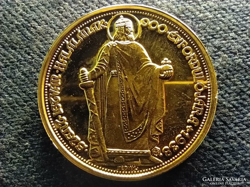 Magyar aranypénzek utánveretben Szent István jubileumi 100 pengő .999 ezüst PP (id70380)