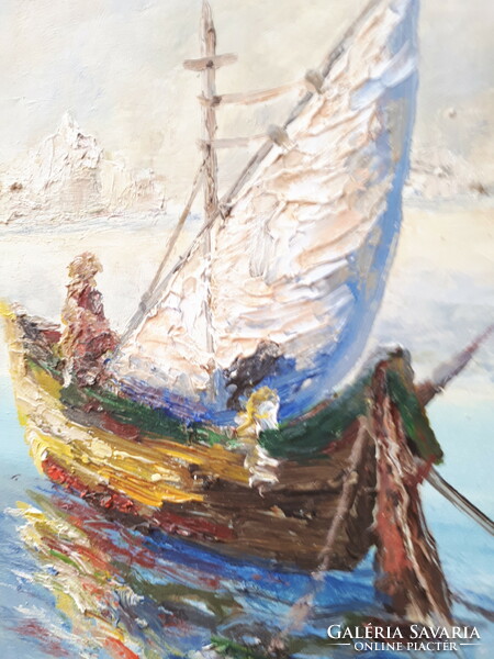 Velencei tájkép hajókkal - másolat