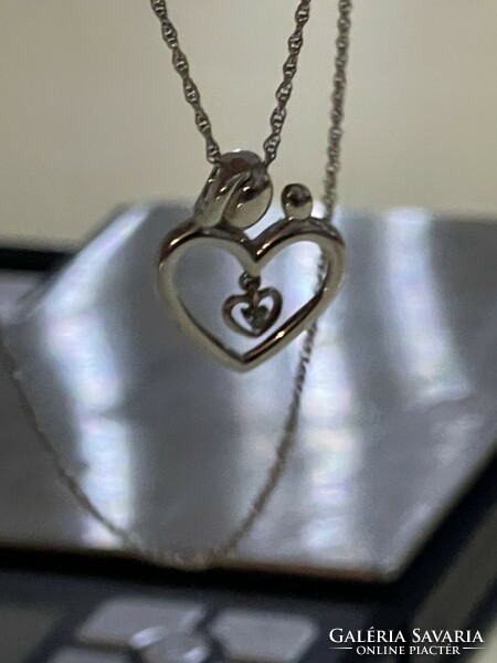 Új , modern gyémánt -ezüst szív medál Chopard fazon , lélegzet elálito ajándék !