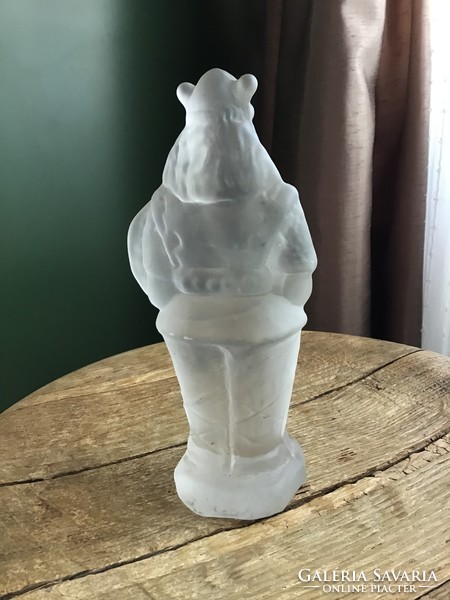 Old Swedish glass viking statue, marked, damaged!