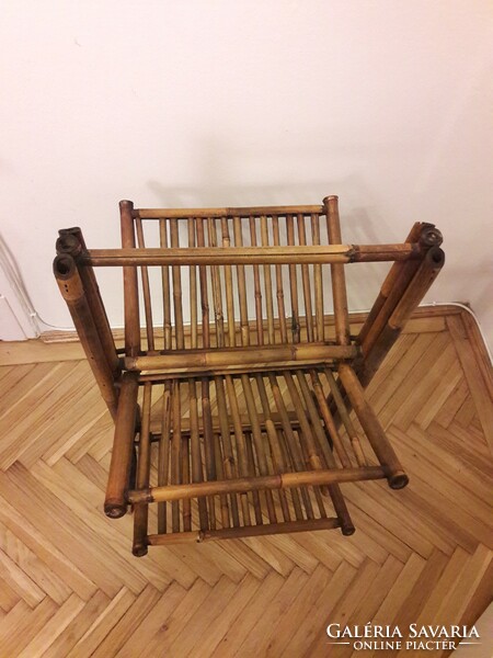Antique old turn-of-the-century patina bamboo stand newspaper holder towel holder in good condition