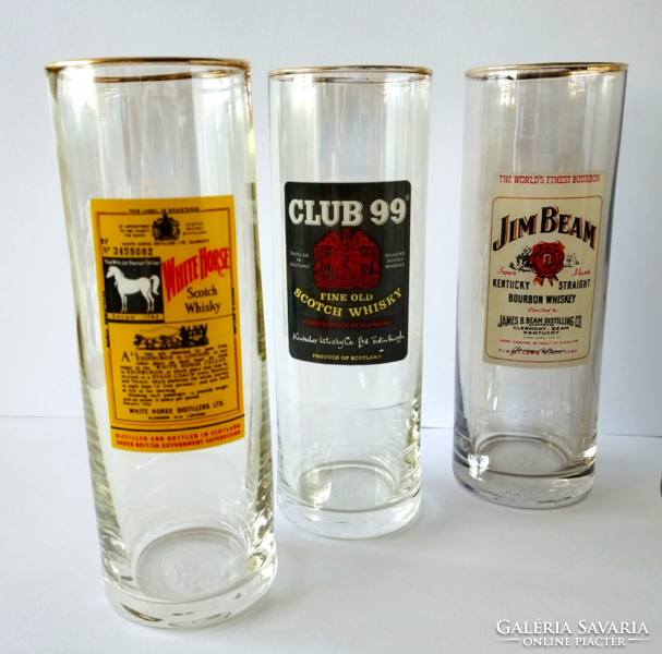 Discounted! 5 retro drink branded colored glass tumblers