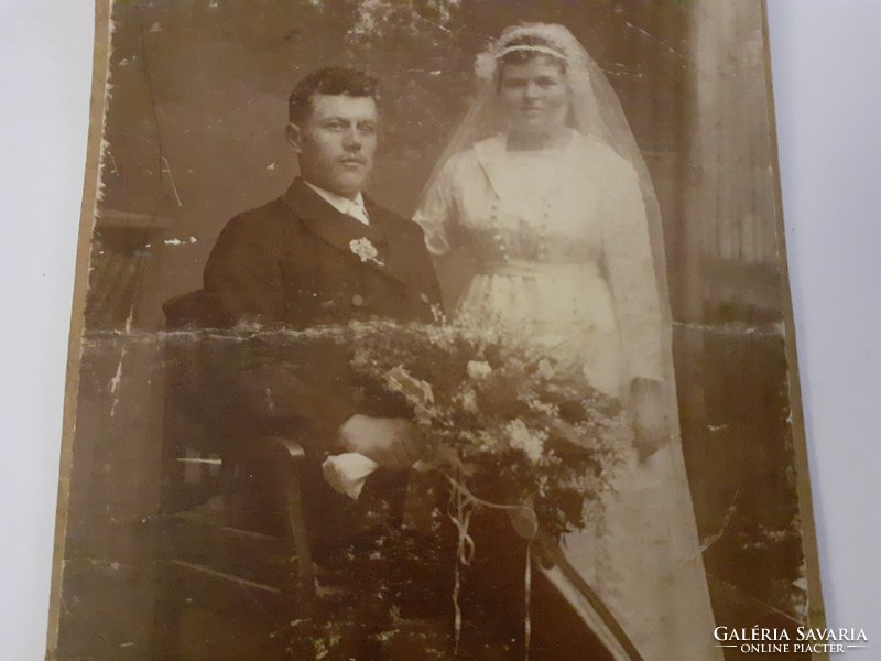 Antique wedding photo littmann adolf békéscsaba studio photo