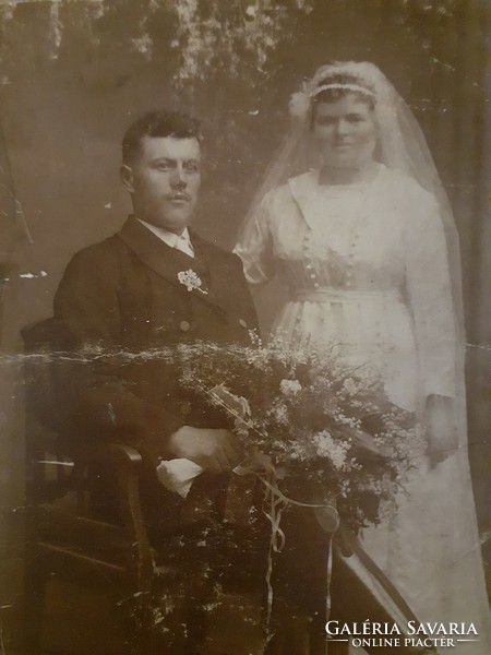Antik esküvői fotó Littmann Adolf Békéscsaba műtermi fénykép