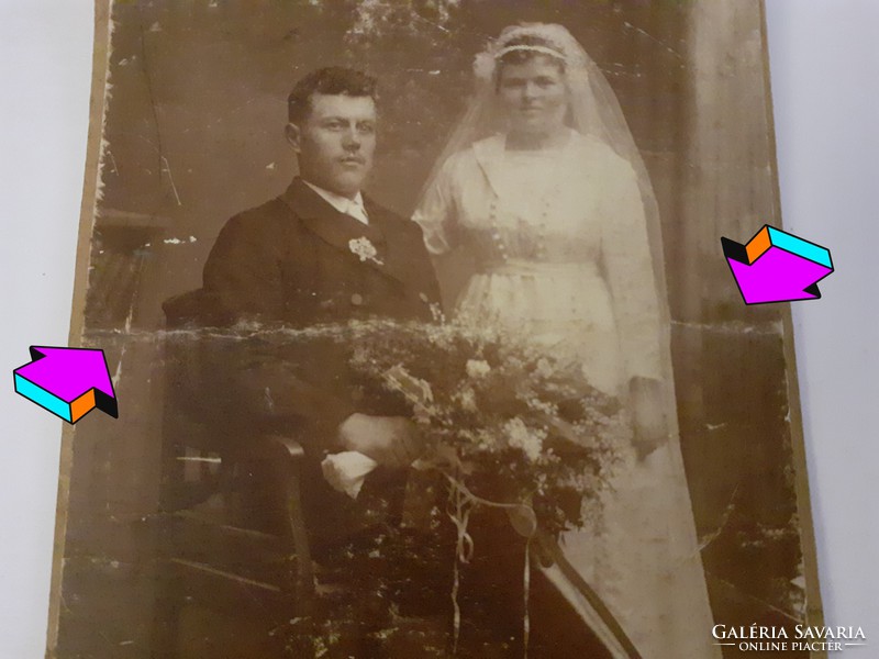 Antique wedding photo littmann adolf békéscsaba studio photo