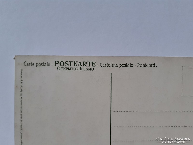 Régi képeslap Eduard Rüdisühli művészlap képes levelezőlap