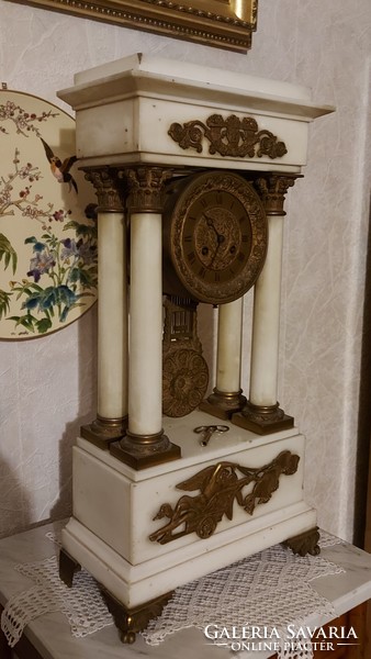 Antique empire marble wonderful fireplace clock!