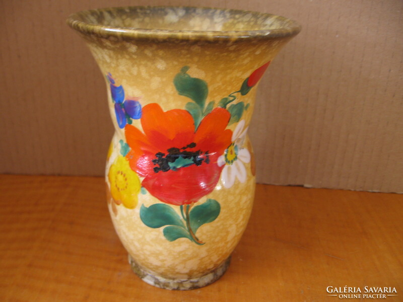 Antik muzeális, gyűjtői art deco Ditmar A.G. pipacsos váza