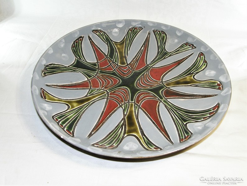 Retro large Czech ceramic bowl - table center - 32.5 cm