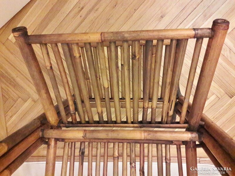 Antik régi századfordulós patinás bambusz állvány újságtartó törölköző tartó szép állapotban