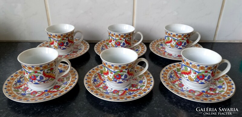Turkish decorative, gold-plated, 6-person coffee set