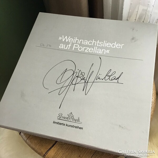 Régi ROSENTHAL Björn Wiinblad porcelán tányér dobozában, certifikáttal
