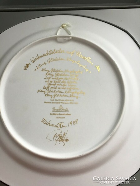 Régi ROSENTHAL Björn Wiinblad porcelán tányér dobozában, certifikáttal